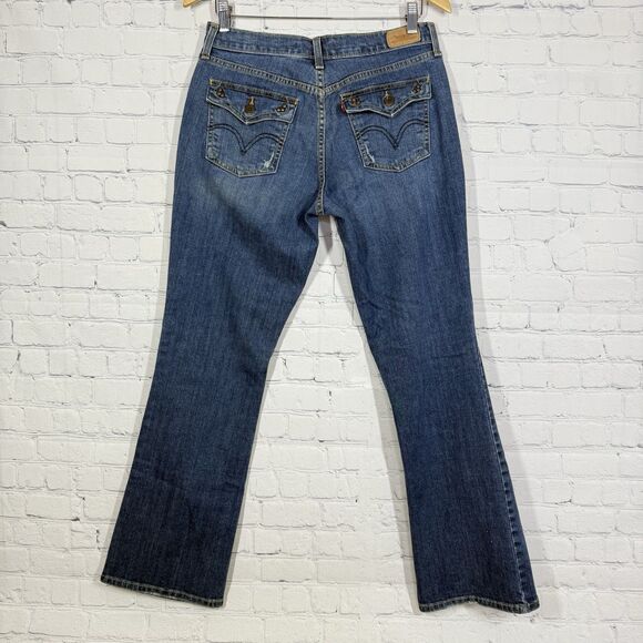 Levis 515 Jeans Womens 6 M Boot Cut Mid Rise Dark Wash Denim Stretch 30x30 - Picture 3 of 15